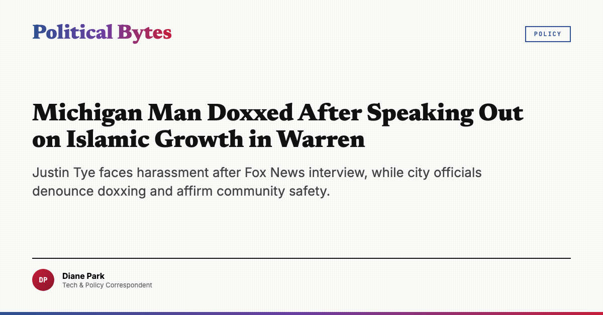 Michigan Man Doxxed After Criticizing Warren Mosque Growth