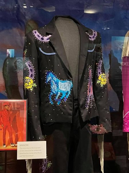 Lil Nas — Western wear chain stitch jacket for rapper Lil Nas X by Jerry Lee Atwood of Union Western, Country Music Hall of Fame and Museum (Nashville, Tennessee)