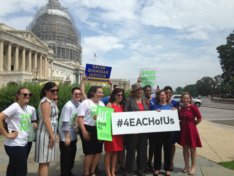 Abortion Rights Activists — Alma Adams with pro-choice activists in 2015